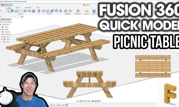 Autodesk Fusion 360 QUICK MODEL – Picnic Table